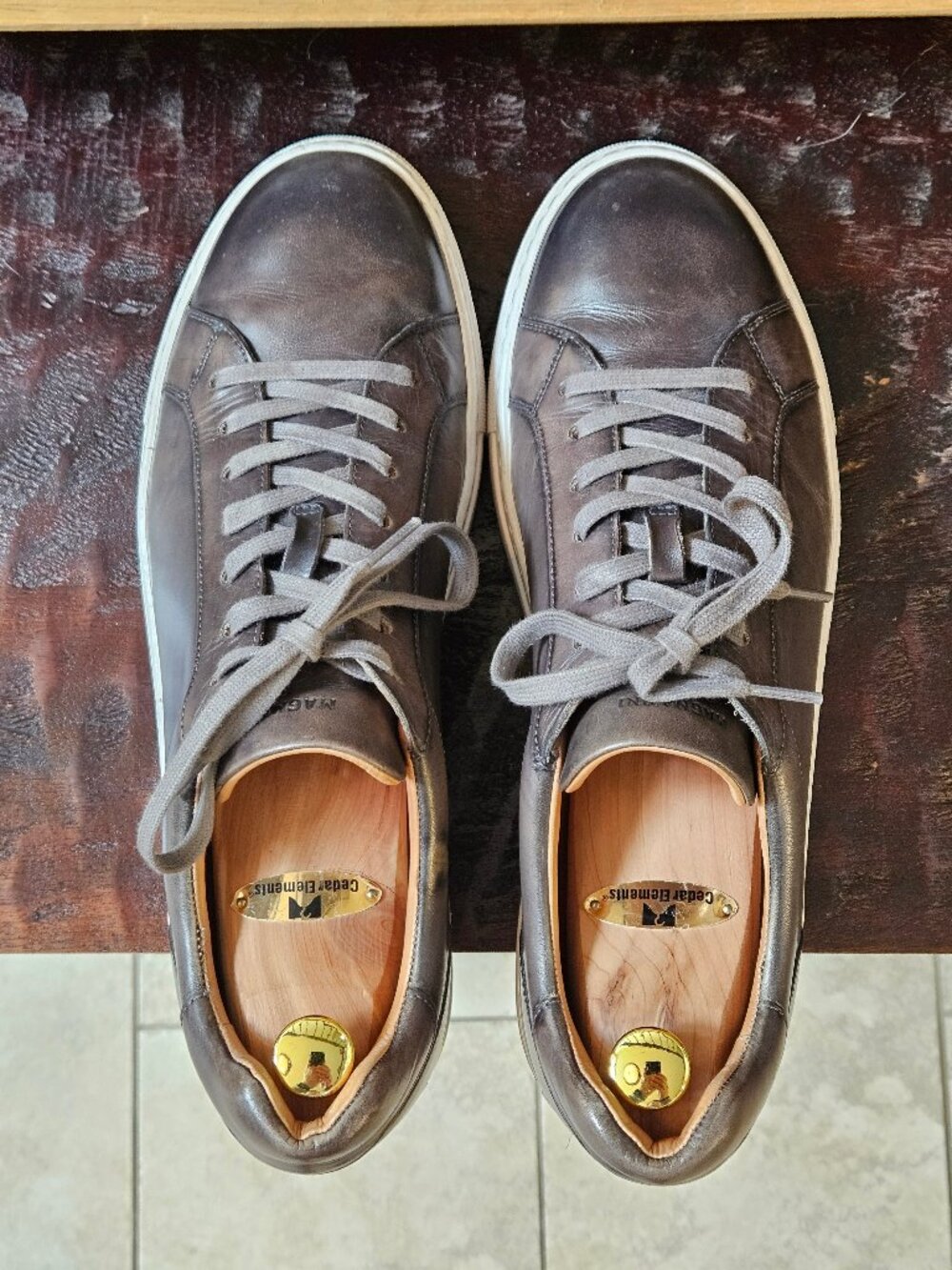 Magnanni Men's Leather Sneakers, Gray, Sz 13 - Picture 6 of 16